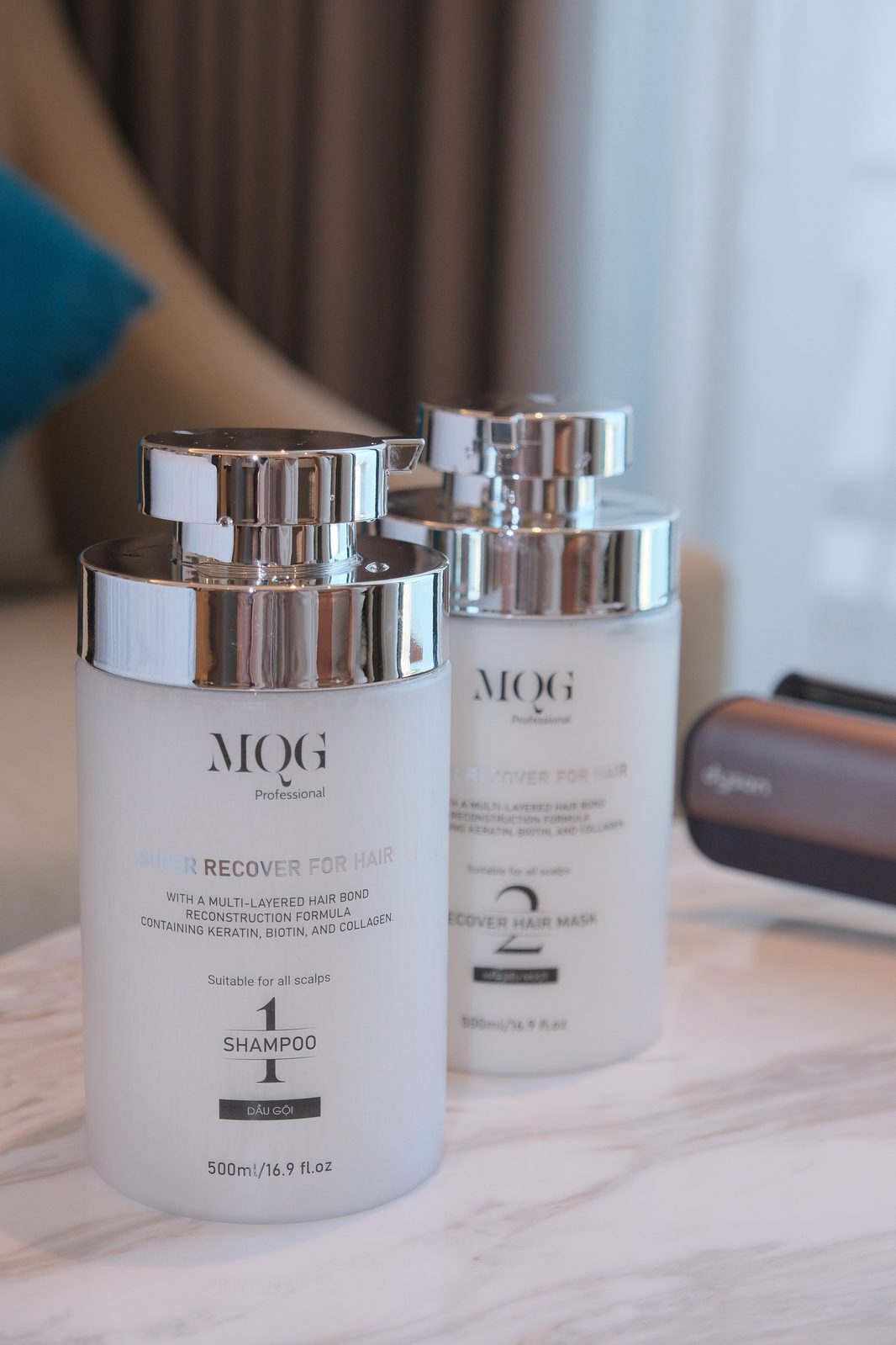 Cặp đôi dầu gội và kem hấp MQG Super Recover cho tóc uốn